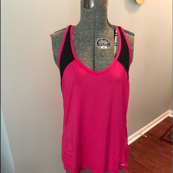 Asics Tops - Aasicd large tea hot pink and black workout top